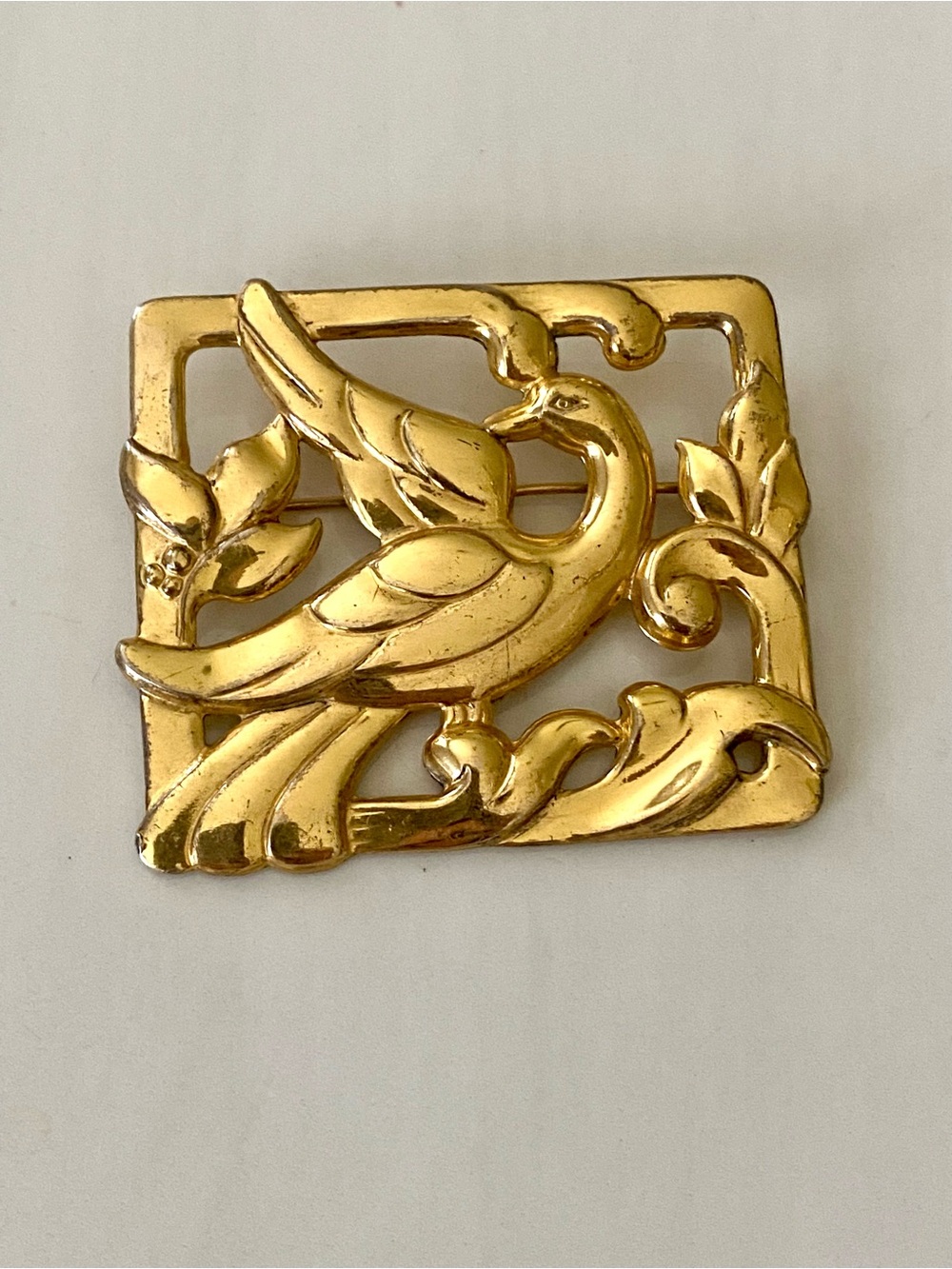 Vintage Sterling Silver Coro 1940’s Bird Brooch Vermeil 925